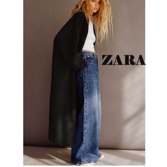 NWT ZARA Mid-rise Super Wide Leg Jeans TRF - Picture 1 of 10